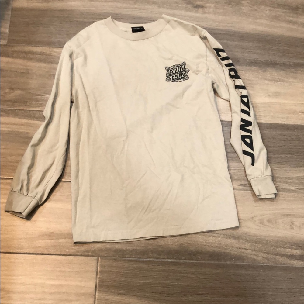 Santa Cruz Skateboards Men's Cream Long Sleeve Shirt